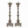 A pair of antique candlesticks made of bronze. 19th