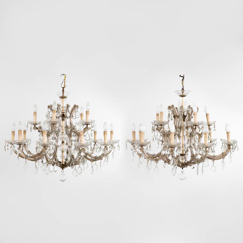 A collection of 2 chandeliers 'Marie ThÃ©rÃ¨se' made of glass. (65 x 96cm) (1 of 18)
