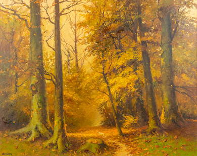 Albert DEMOEN (1916) 'Forest View' oil on canvas. (100 x 80cm): Albert DEMOEN (1916) 'Forest View' a painting, oil on canvas. . (100 x 80cm)