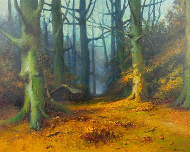 Albert DEMOEN (1916) 'Forest View' oil on canvas (100 x 80cm): Albert DEMOEN (1916) 'Forest View' a painting, oil on canvas. (100 x 80cm)