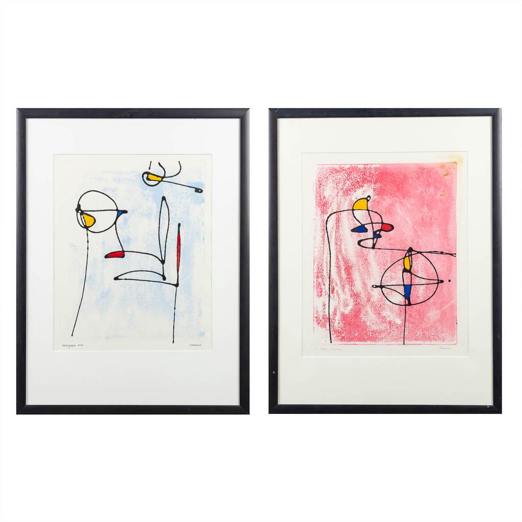 PANDERO (XX-XXI) 'Newspaper News & Too Busy Thinking...' a collection of 2 lithographs.  (W:45 x (1 of 15)