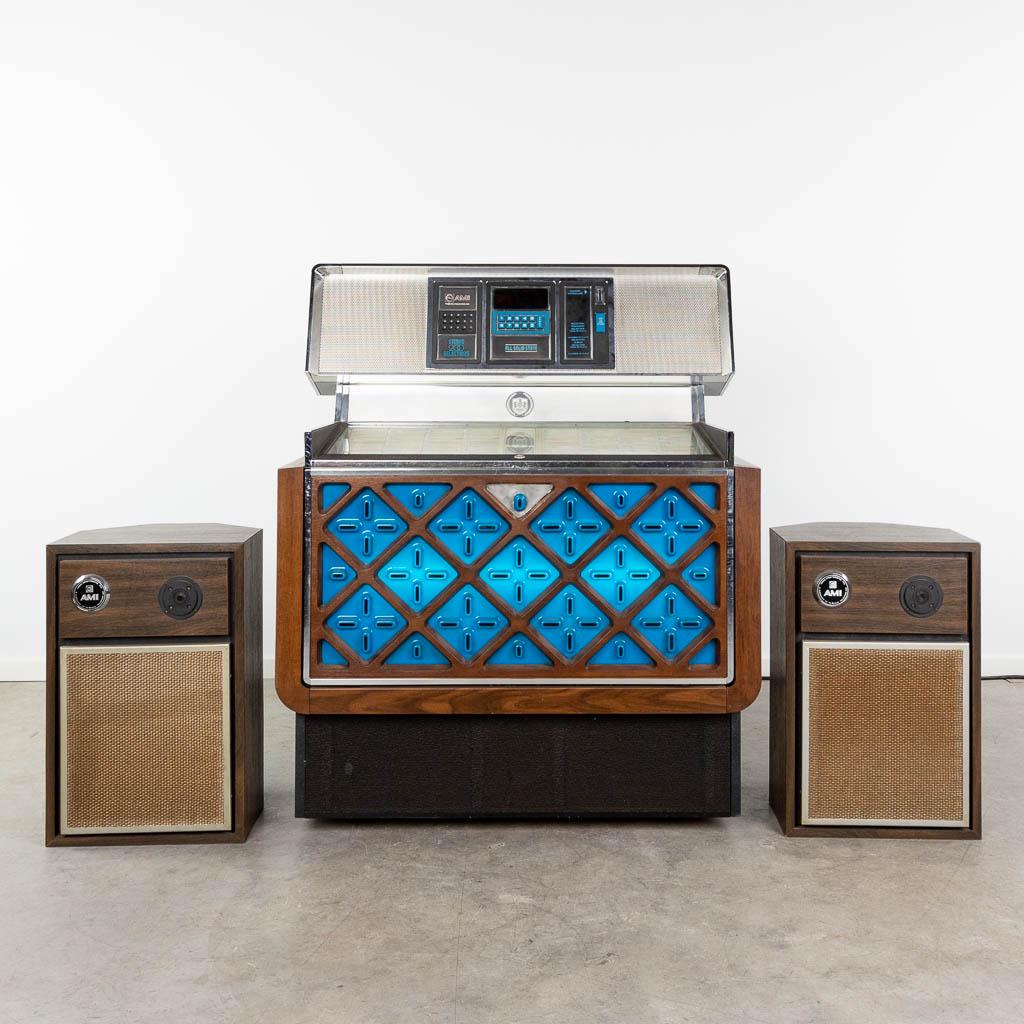 AMI R-81, a vintage jukebox with matching AMI speakers and a control unit.  (L:70 x W:106 x H:130 (1 of 17)
