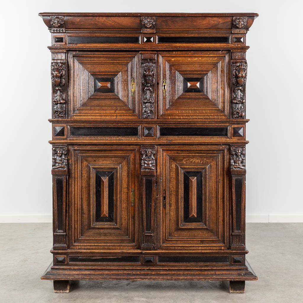 An antique 4 door cabinet 'Flemish Renaissance', end of the 17th, early 18th century.  (L:48 x W:117 (1 of 19)