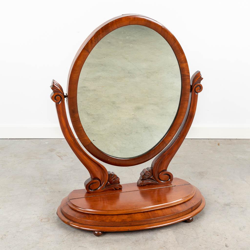 A table mirror made of mahogany in Louis Philippe style. 19th C.  (W:57 x H:73 cm) (1 of 12)