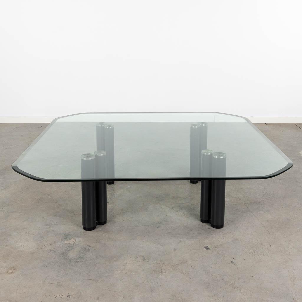 Marco I ZANUSO (1916-2001) 'Eta Beta Coffee Table' for Zanotta. Glass mounted on metal feet. (L:130 (1 of 9)