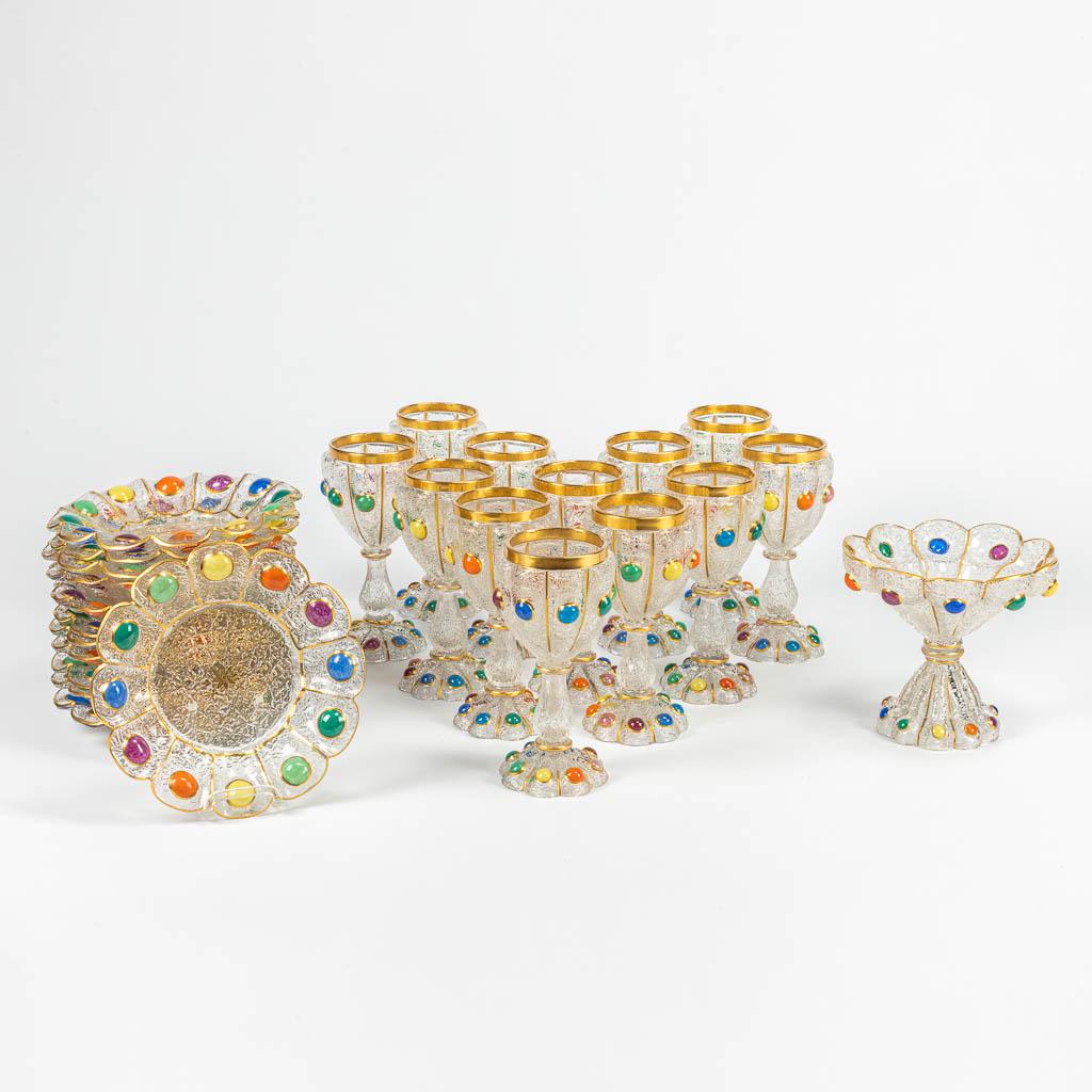 An exceptional set of goblets and glassware, Bohemia, end of the 19th/early 20th C. (H:18,5 x D:9 (1 of 9)
