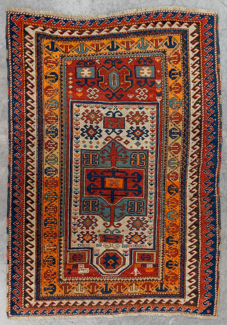 An oriental hand-made carpet. Kazak Caucasian.   (L:175 x W:122 cm) (1 of 9)
