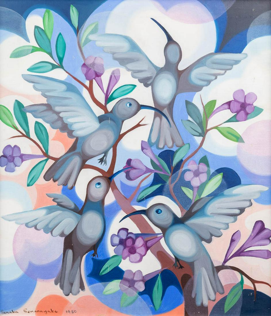 Senaka SENANAYAKE (1951) 'Untitled' oil on canvas, 1980. (W: 57 x H: 67 cm) (1 of 8)