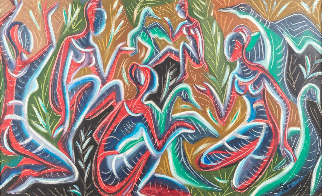 Senaka SENANAYAKE (1951) 'Untitled', oil on canvas, 1964. (W: 105 x H: 65 cm) (1 of 9)