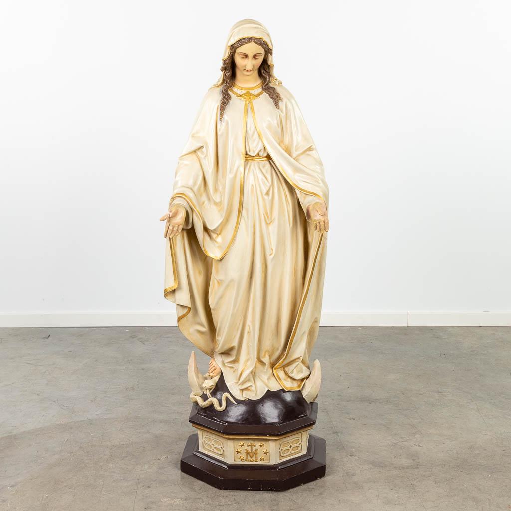 A large statue 'Madonna on the Crescent trampling the serpent'. (L: 33 x W: 46 x H: 132 cm) (1 of 14)