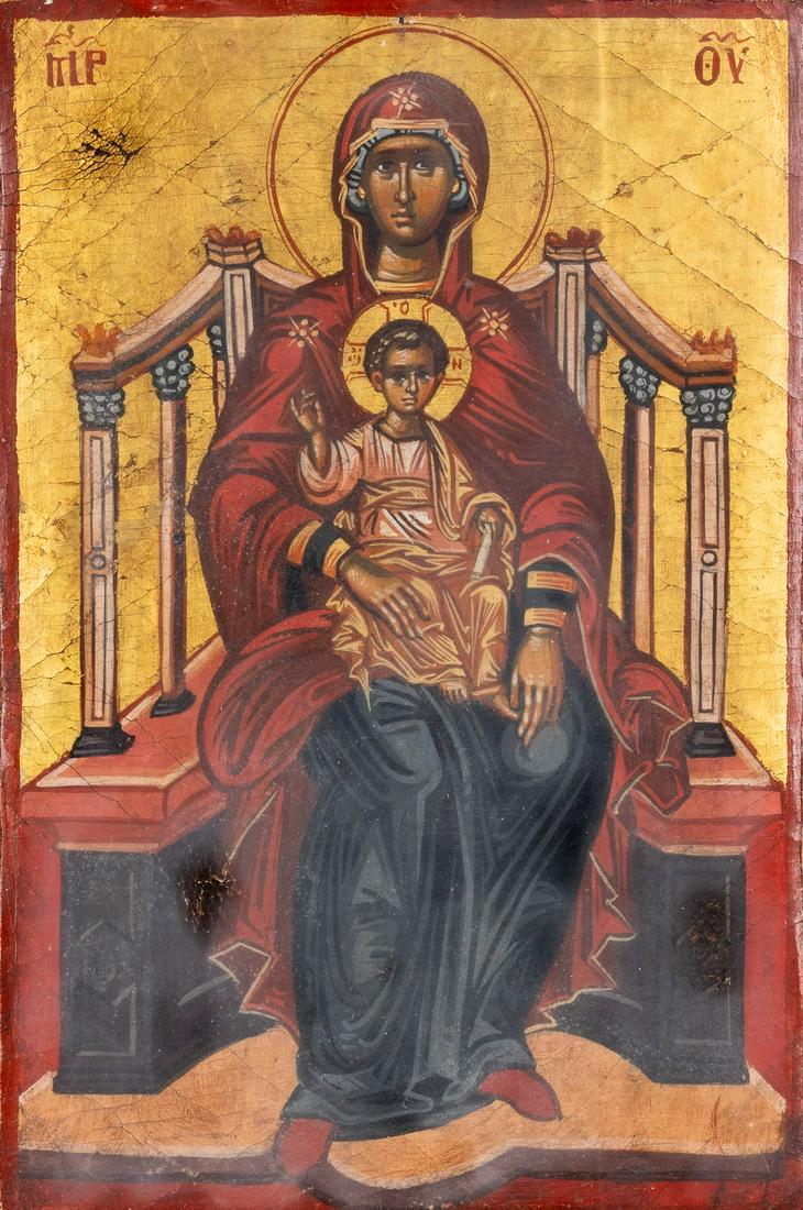 An Eastern-European Icon with image of Madonna with Child. 18th/19th C. (W: 20 x H: 29 cm) (1 of 5)