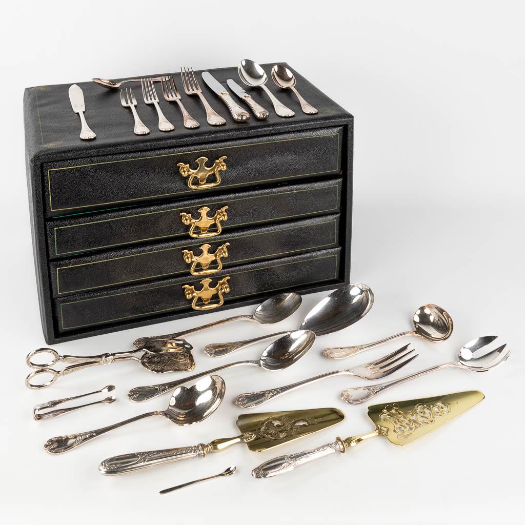 Christofle 'Marley' a 128-piece silver-plated cutlery set in a chest with drawers. (L: 29 x W: 45 x (1 of 18)