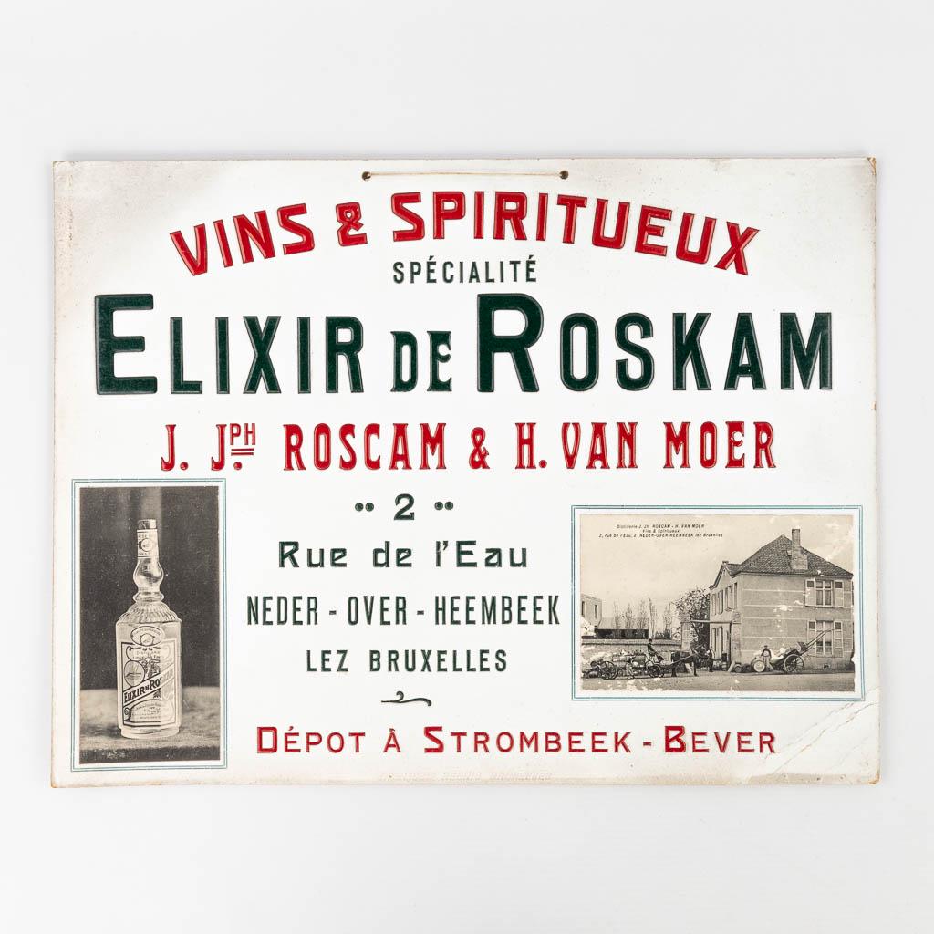 An antique advertising board 'Vins & Spiritueux Elexir De Roskam' Circa 1930. (W:42 x H:32 cm) (1 of 10)