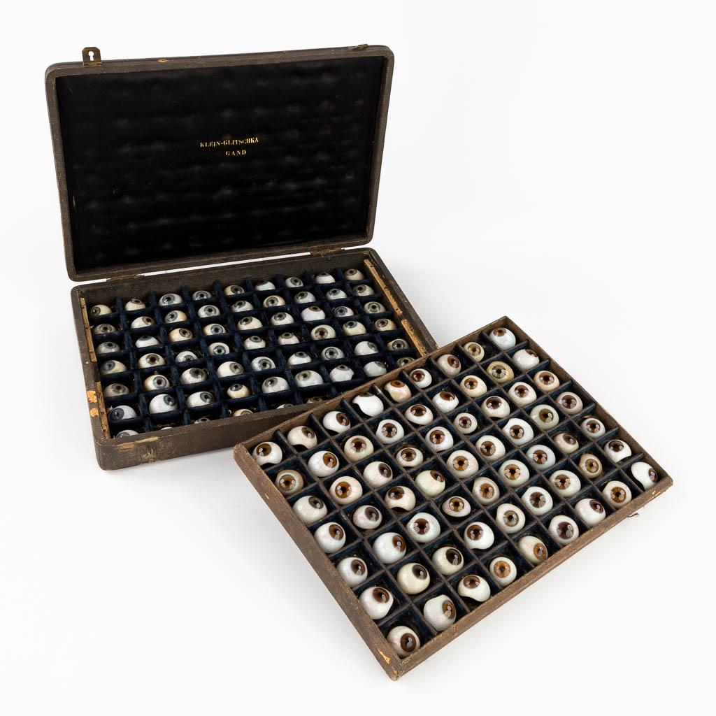 Klein-Glitschka Gand, a large collection of glass prosthetic eyes. Circa 1900. (L:21 x W:30 x H:5 (1 of 20)