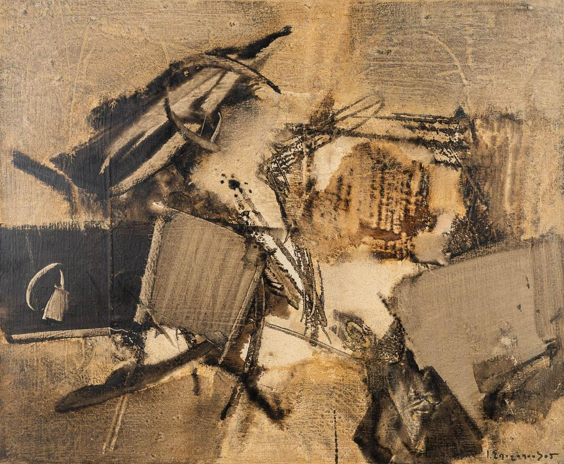 Jannis SPYROPOULOS (1912-1990) 'From Mycenae' oil on canvas. 1961 (W:61 x H:50 cm) (1 of 7)