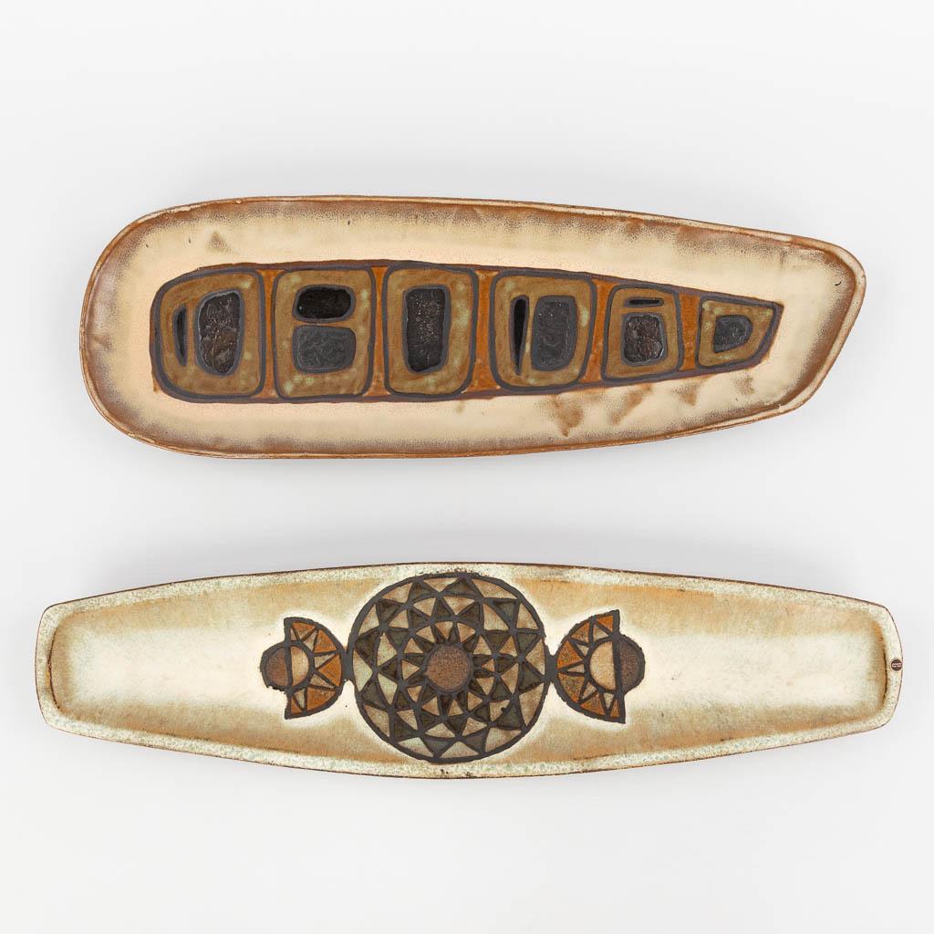 Rogier VANDEWEGHE (1923-2020) 'Two Bowls' for Amphora. (D:19 x W:56 cm): Rogier VANDEWEGHE (1923-2020) 'Two Bowls' Glazed ceramics and marked Amphora. Dimensions: (D:19 x W:56 cm)