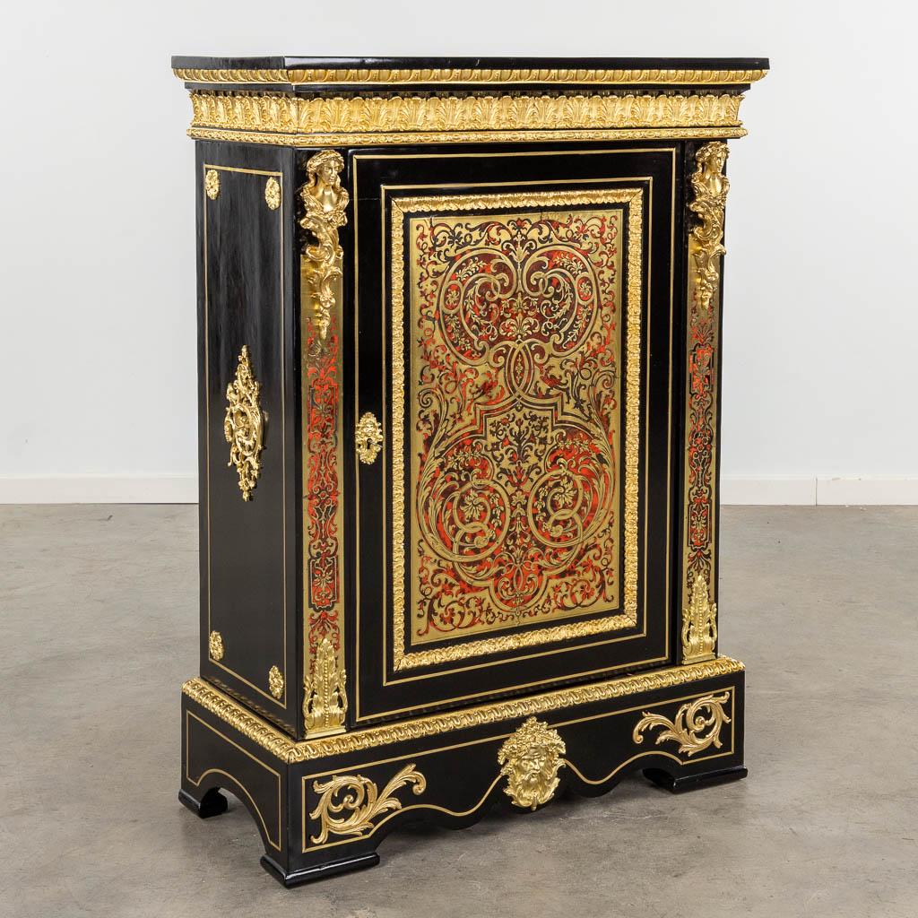 A Boulle cabinet, tortoise shell and copper inlay, Napoleon 3, 19th C. (D:36 x W:77 x H:108 cm) (1 of 14)