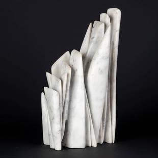 Pablo ATCHUGARRY (1954) 'Untitled' A sculpture in white Carrara marble, 1992 . (L:22 x W:10 x H:33: Pablo ATCHUGARRY (1954) 'Untitled' a sculpture made of white Carrara marble, 1992Resale rights might apply, please consult our 'Conditions of the sale'.Provenance: - Purchased at