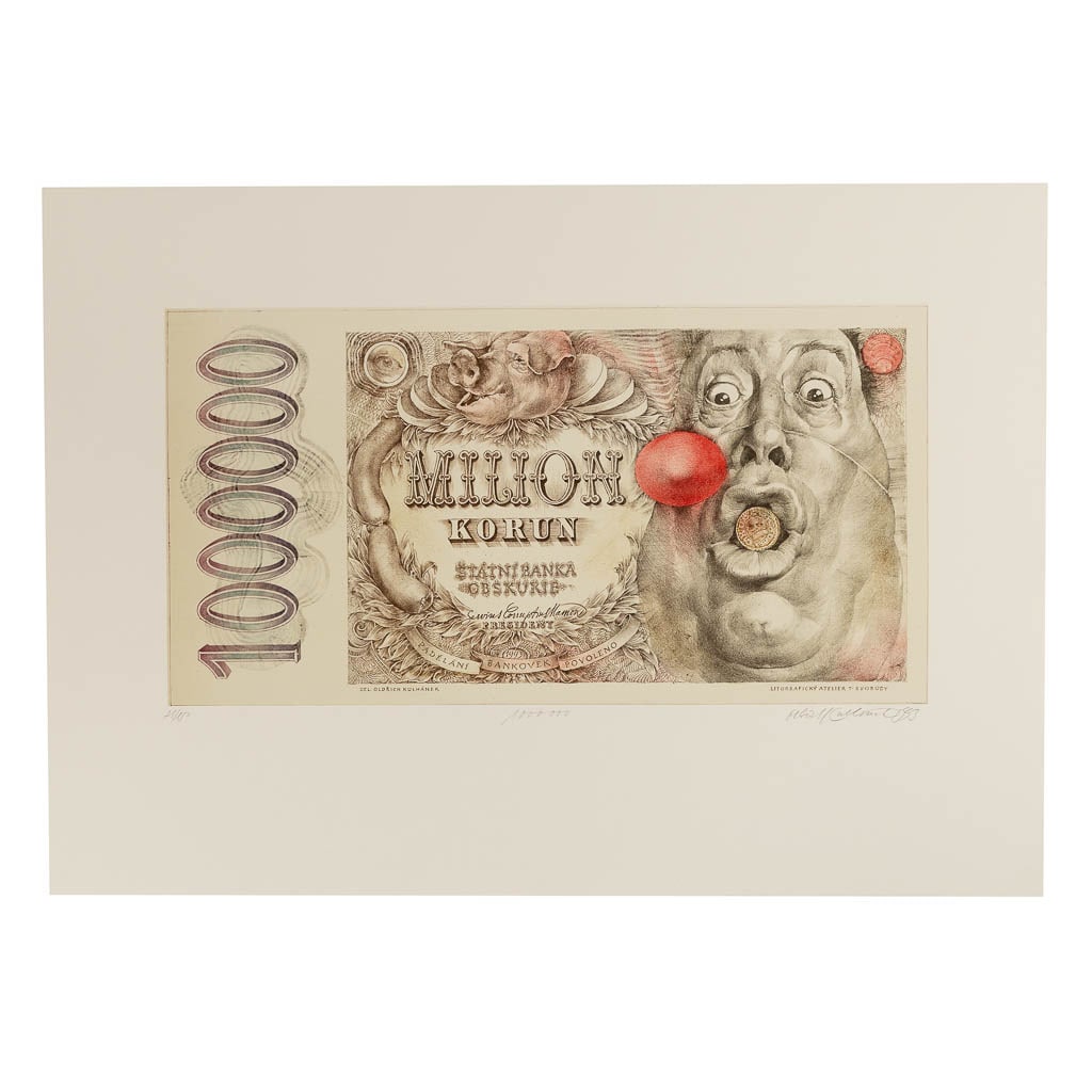 Oldrich KULHANEK (1940-2013) 'Funny Money - Million Korun' 1993. (W:70 x H:50 cm) (1 of 6)