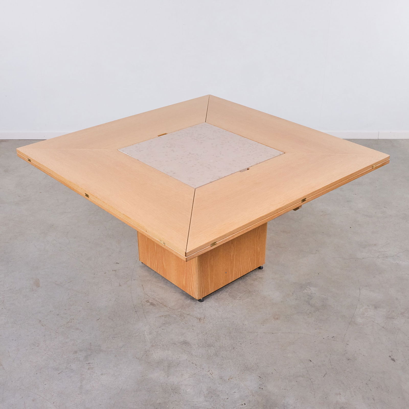 Bob Van Den Berghe (Xx) 'Cirkante Tafel' For Van Den Berghe - Pauvers.: Bob VAN DEN BERGHE (XX)¬† 'Cirkante Tafel' for Van Den Berghe - Pauvers.¬†, Light oak, finished with a marble centrally.¬†, Purchased at Van Den Berghe-Pauvers in 2001.¬†