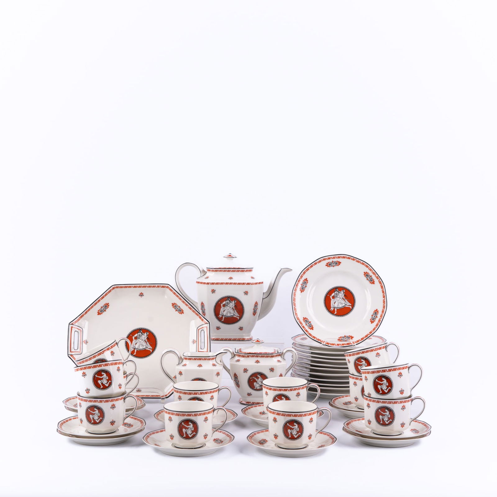 Th?©odore Haviland, Limoges, a 39-piece coffee service. Neoclassical decor. (1 of 15)