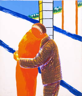 Roger Raveel (1921-2013) - 'Omarming' (1981).: Roger Raveel (1921-2013) - 'Omarming' (1981). A lithograph, 2/100