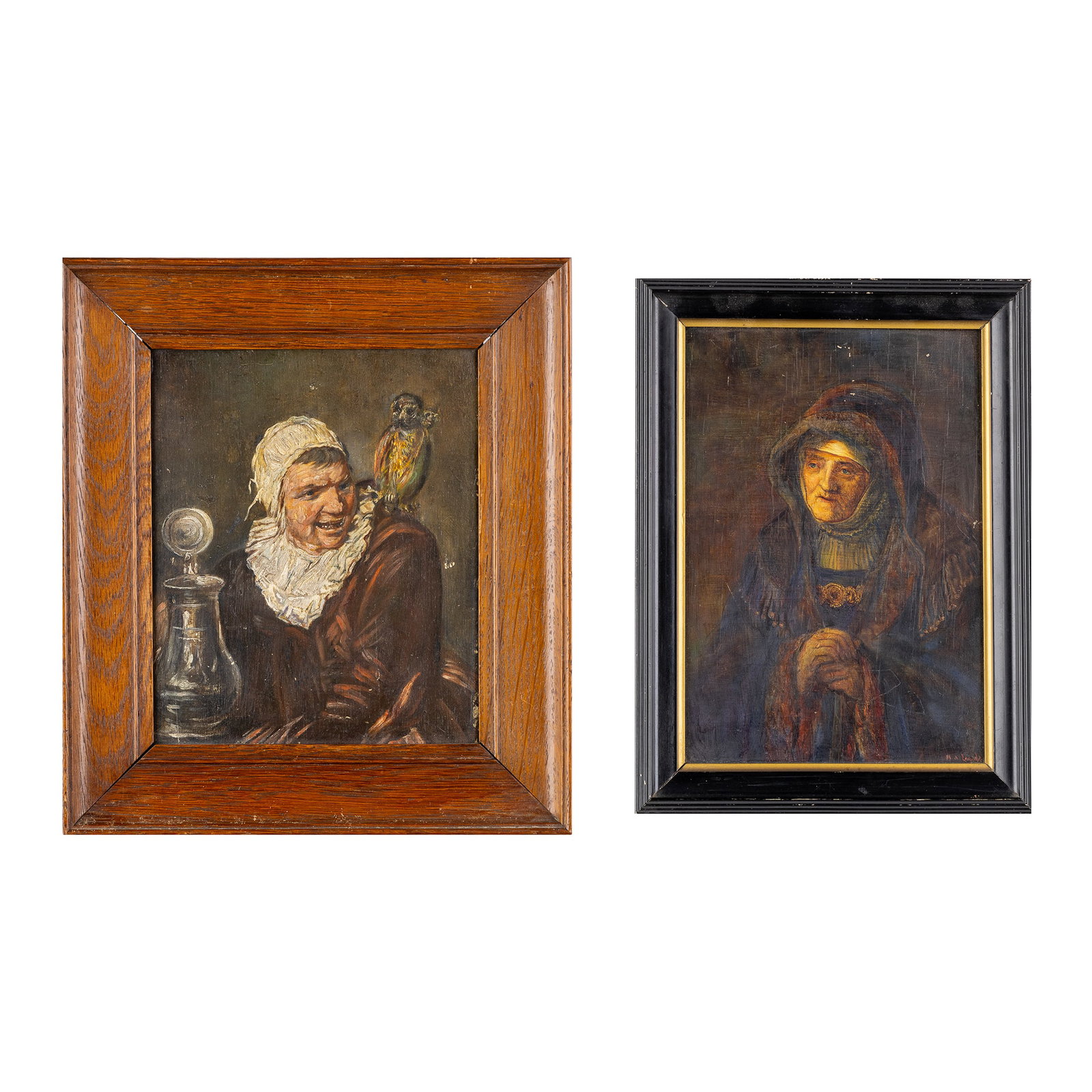 Two Painting, After Rembrandt van Rijn and Frans Hals, Oil on Panel. (1 of 9)