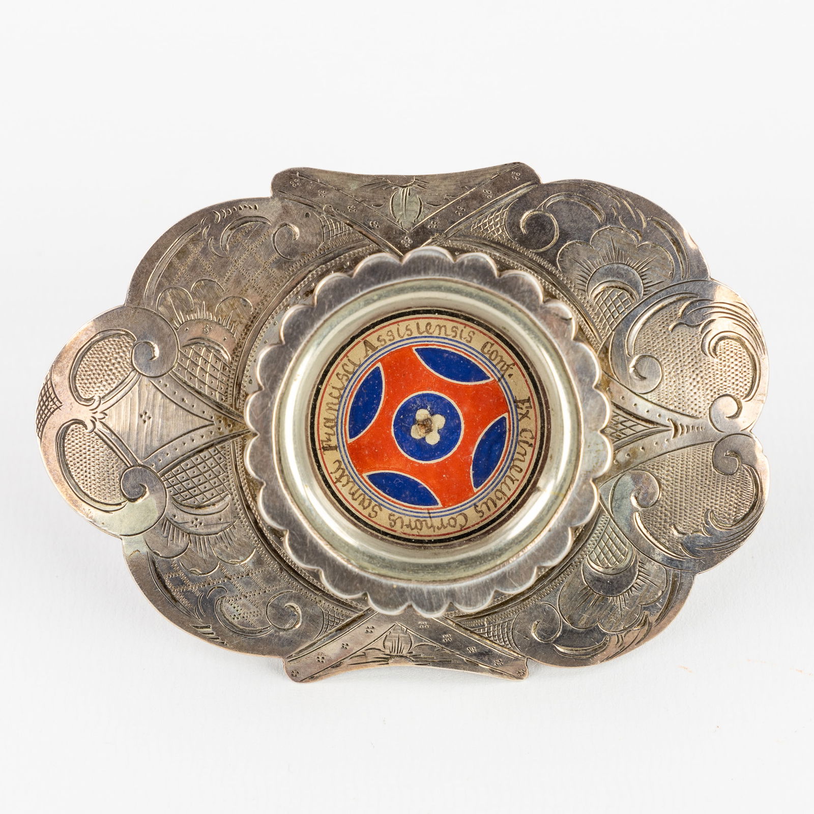 A silver reliquary holder with a sealed theca of Saint Francis of Assisi. (1 of 2)