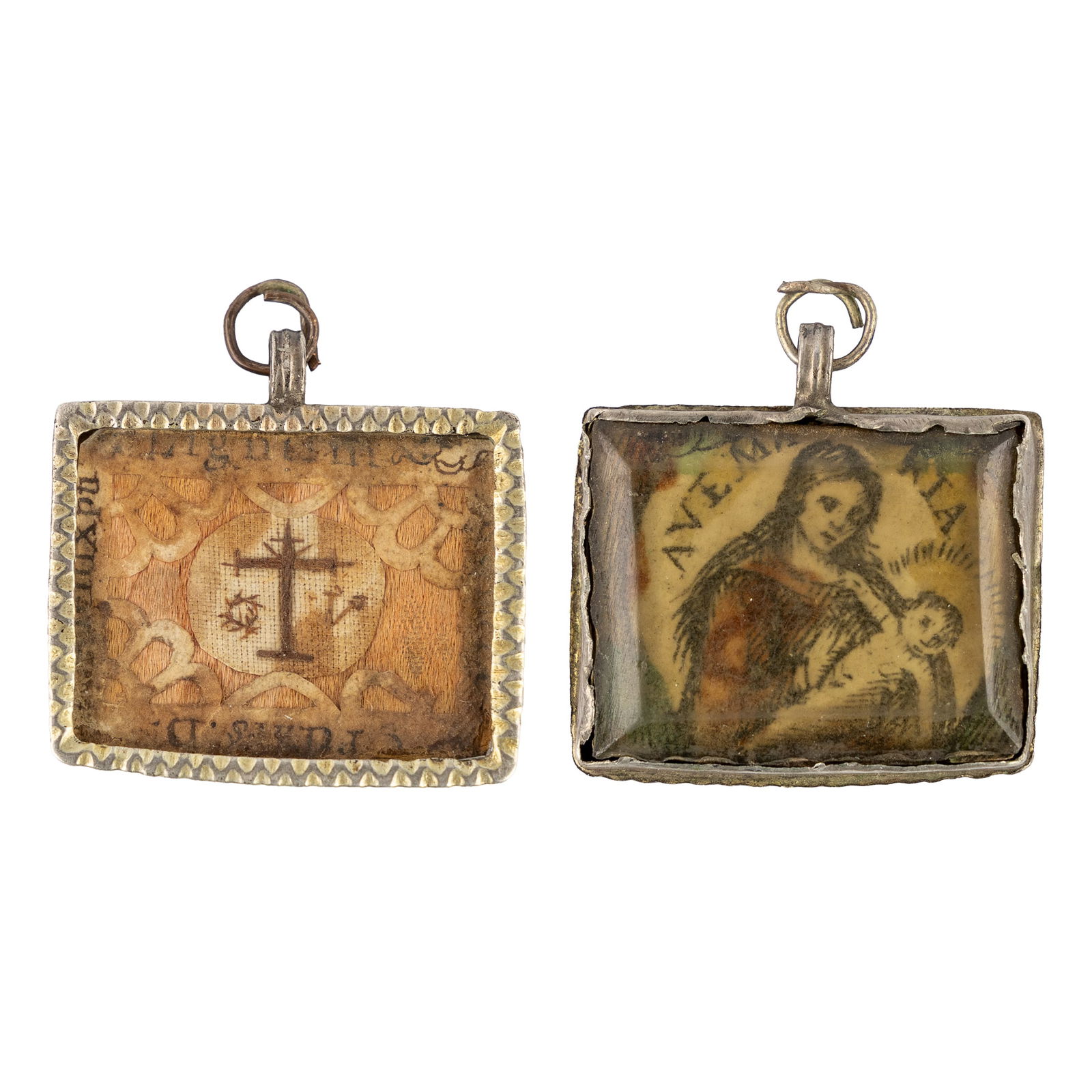 An antique pendant with a relic for the True Cross, De Ligno Cruxis DNJC. 18th C. (1 of 3)