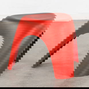 Sori Yanagi (1915-2011) 'Elephant Stool', for Vitra Design Museum, on occasion of the reopening of: Sori Yanagi (1915-2011) 'Elephant Stool', for Vitra Design Museum, on the occasion of the reopening of the Atomium, Belgium, 2006. Red plastic.Marked Sori Yanagi, Vitra Design Museum.Labeled 