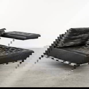 Philippe Starck (1949), Sofa 'Privé', for Cassina, Aluminium and Black Leather.: Philippe Starck (1949), Sofa 'Privé', for Cassina, Aluminium and Black Leather. A lounger/longchair/chaise longue.Design by Philippe Starck, Privé Collection 2007, for Cassina.Aluminium and black