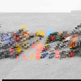 A Collection of Mid-Century Toy Cars, Dinky Toys, AMB, Sep-Toy, Tootsietoy and others. 34 pieces.: A Collection of Mid-Century Toy Cars, Dinky Toys, AMB, Sep-Toy, Tootsietoy and others. 34 pieces. Dinky ToysAMB BolognaMinic ToysDunlop FortSep-ToyWellsGamaTootsietoySchuco Dimensions:(W:11,5 x