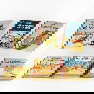 Hergé en Willy Vandersteen, Tintin and others, A Collection of Comics, 20 pieces.: Hergé en Willy Vandersteen, Tintin and others, A Collection of Comics, 20 pieces. Hergé - Les Avontures de Tintin (Casterman)- L'Etoile Mysterieuse, 1947- Le Tresor de Backham Le Rouge, 1947-