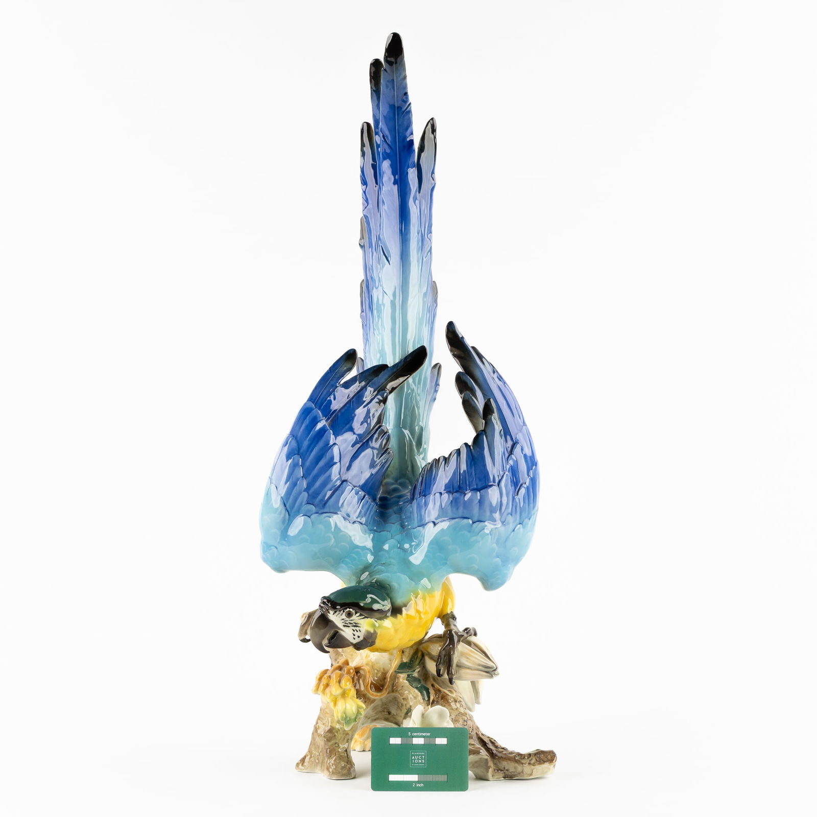 Hans Achtziger (1918-2003) 'Macaw on a Tree Stump', for Hutschenreuther. Germany, 20th C. (1 of 10)