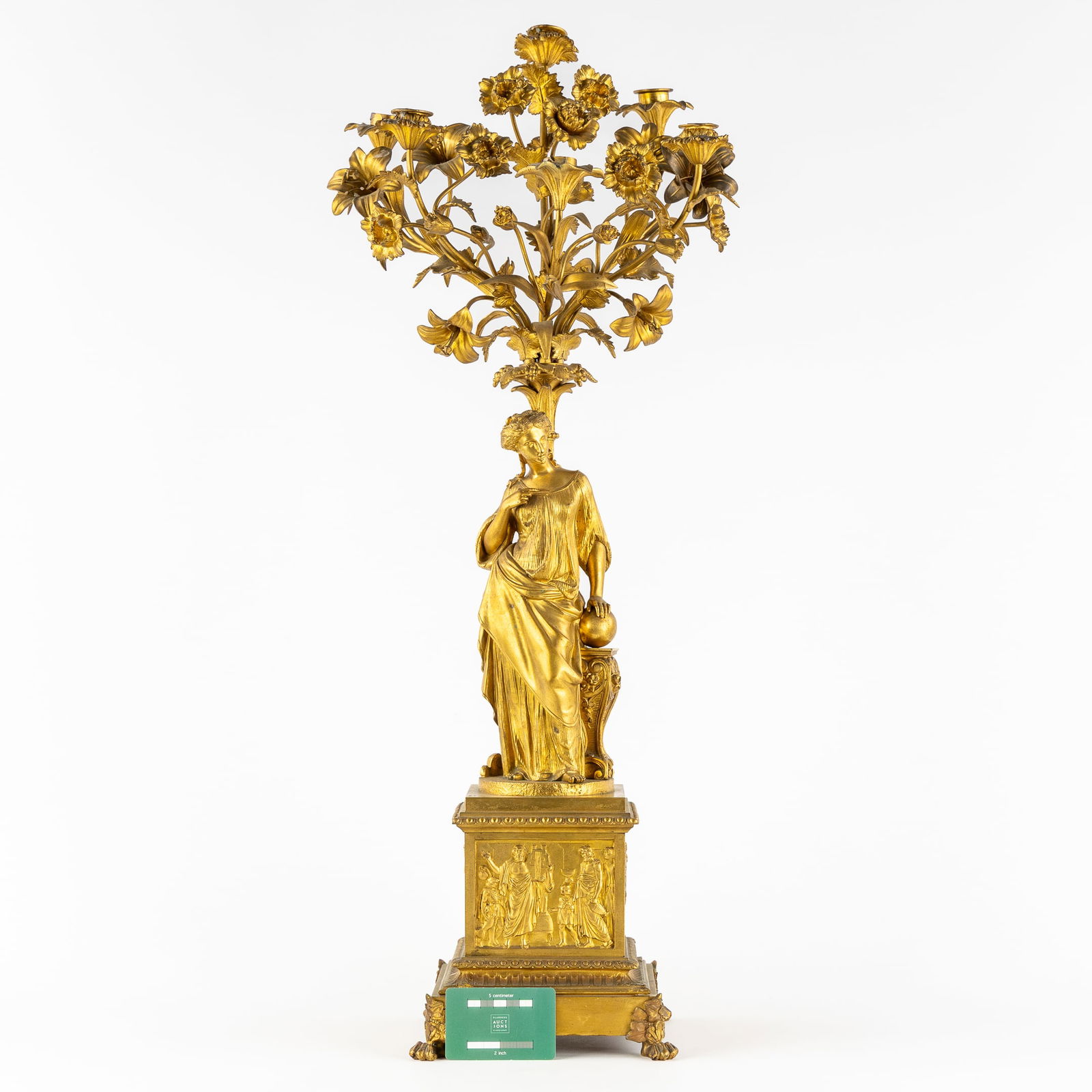 Victor Paillard (1805 - 1886) An Ormolu Bronze Candelabra, 'Allegory of Geometry', Figurative (1 of 10)