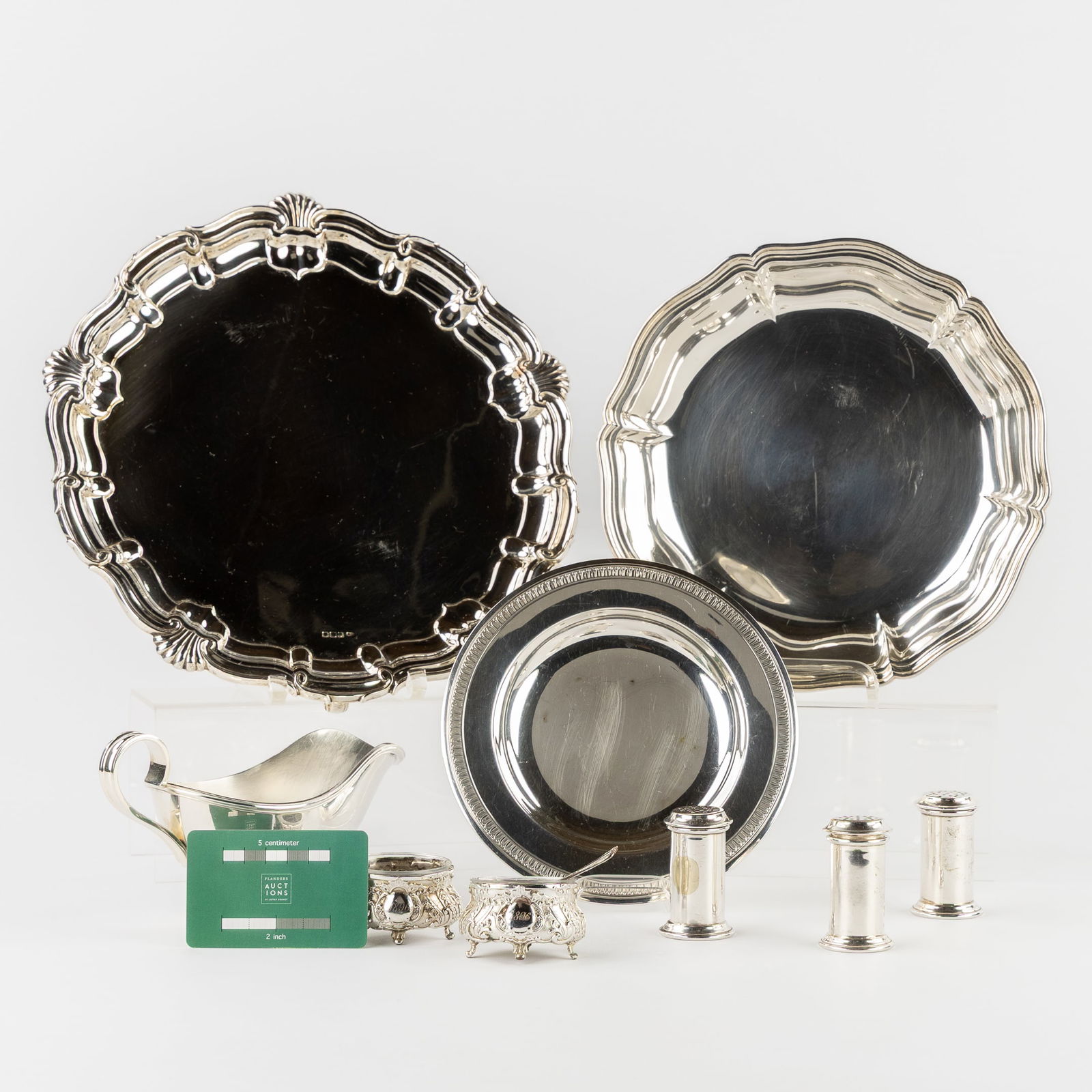 A Collection of Silver and Silver-Plated Table Accessories, Wolfers, Wilhelm Binder and others.: A Collection of Silver and Silver-Plated Table Accessories, Wolfers, Wilhelm Binder and others. Silver. Silver (bottle) coaster.Marked Wolfers Fréres, A925 (925/1000).(D: 18 cm)