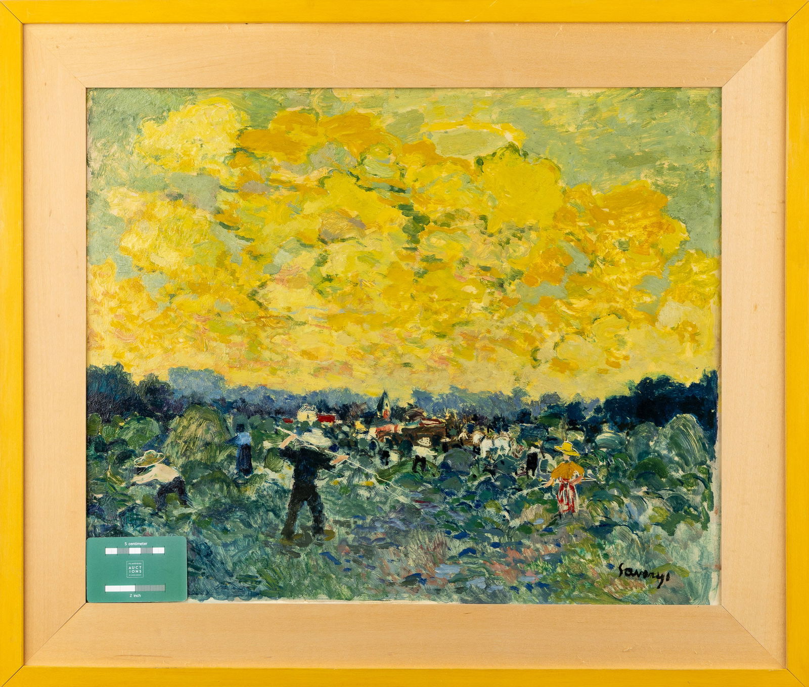 Albert Saverys (1886-1964) 'The Harvest': Albert Saverys (1886-1964) 'The Harvest' Oil on board.Signed lower right. (58,5 x 68.5 cm) Dimensions:(W:55 x H:45 cm)