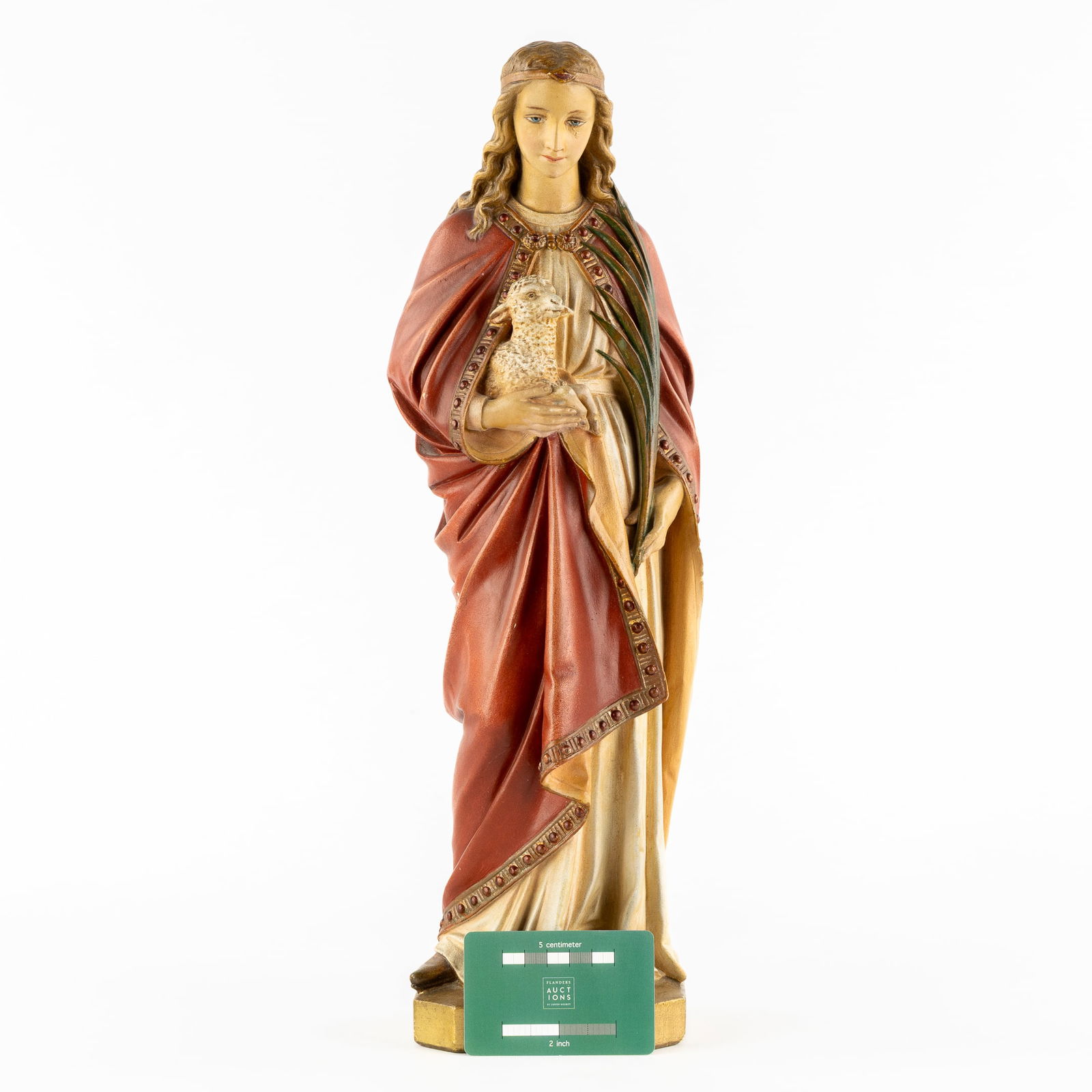 Saint Agnes, A Patinated Plaster Statue. (1 of 9)