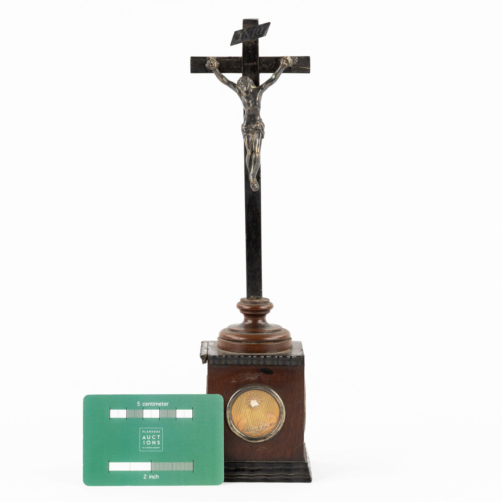 A wooden Relic Cross with Corpus Christi, with three theca. (1 of 8)