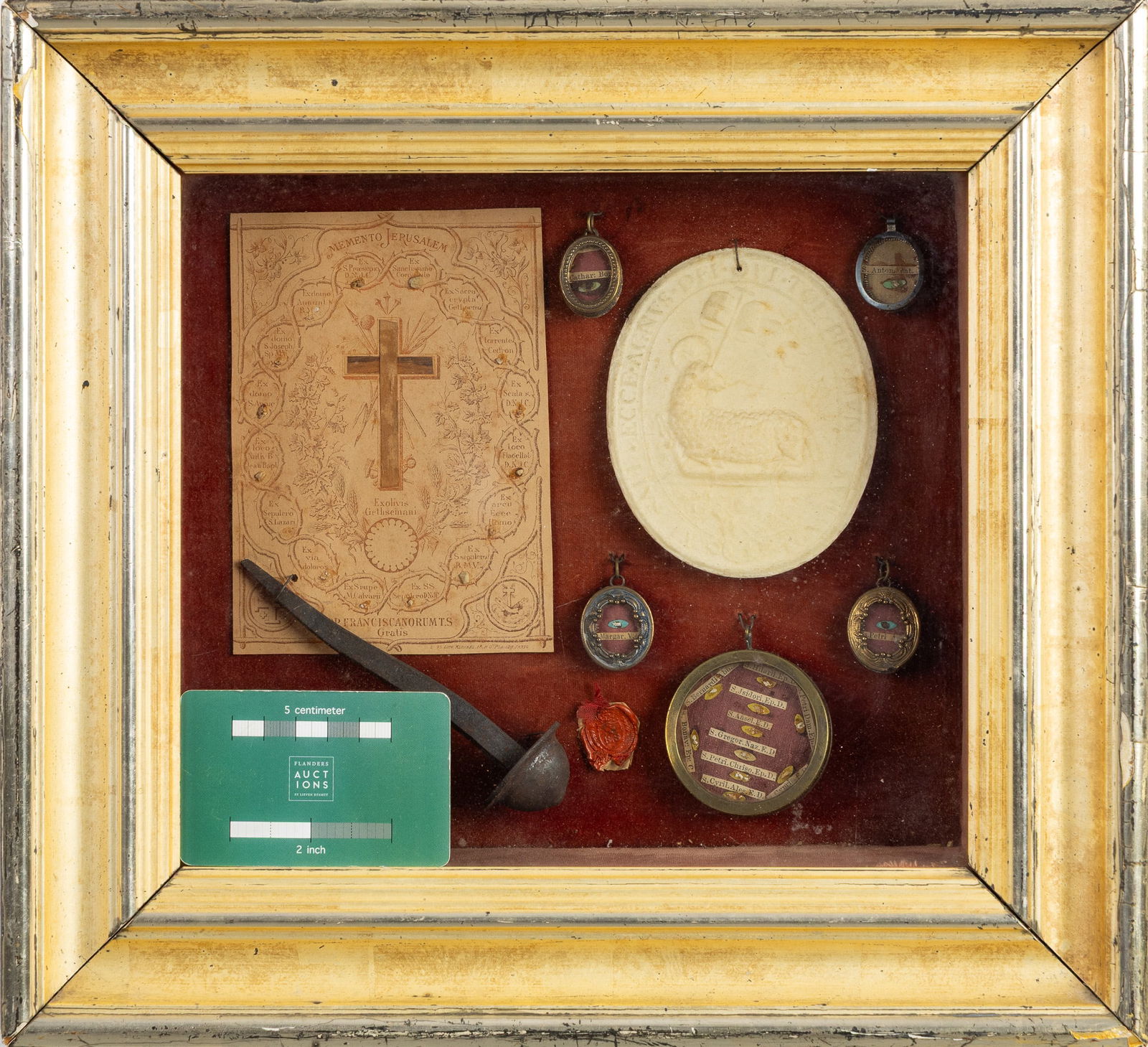 An antique Reliquary Cabinet with several relics and theca, Agnus Dei. True Cross, The Entourage of (1 of 7)