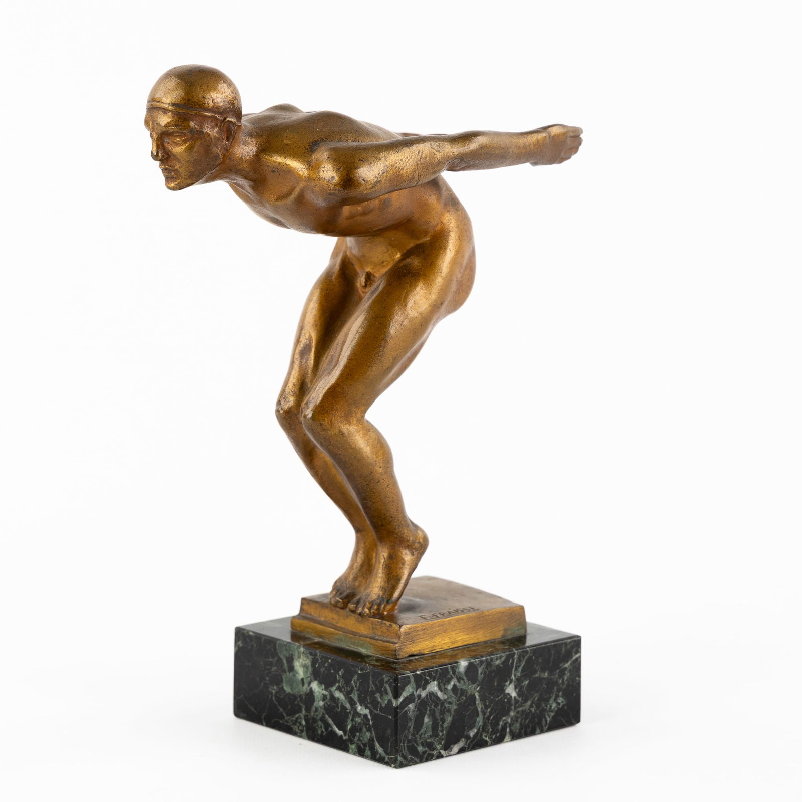 Bronzen sculptuur van een zwemmer, Edouard FRAISSE (1880-1956) (1 of 8)