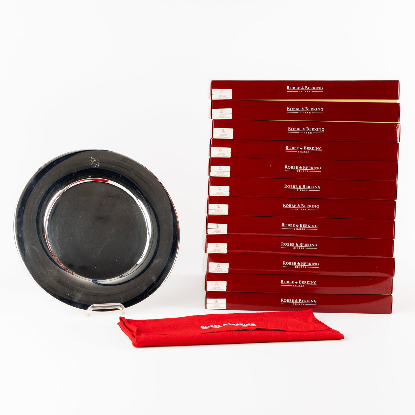 Robbe & Berking, Model Alta, A Set of 12 Presentation Plates, Silver-plated metal. (1 of 8)
