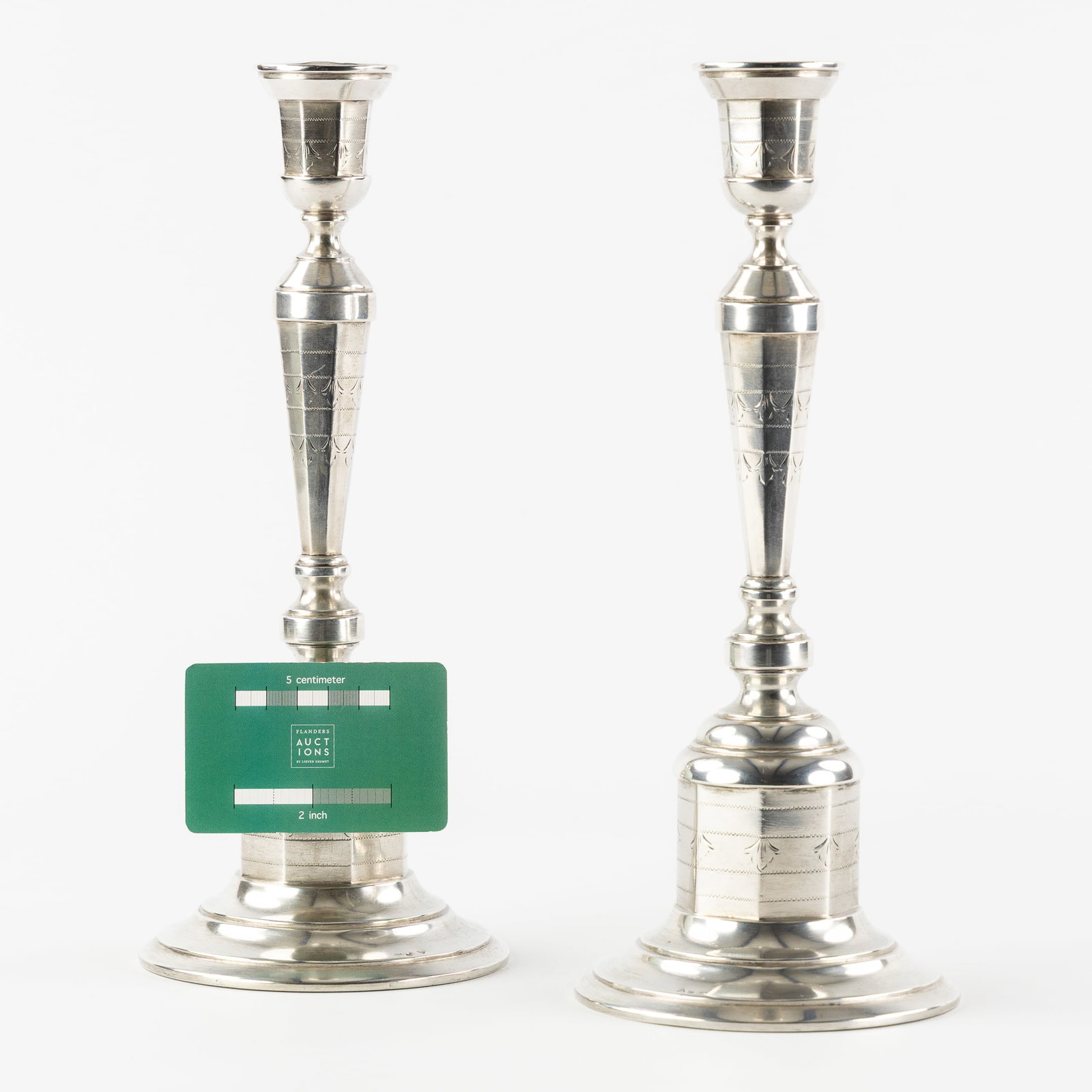 A Pair of Silver Candlesticks, Neoclassical style, Czechoslovakia, 1921-1941. Silver, 447g (1 of 9)