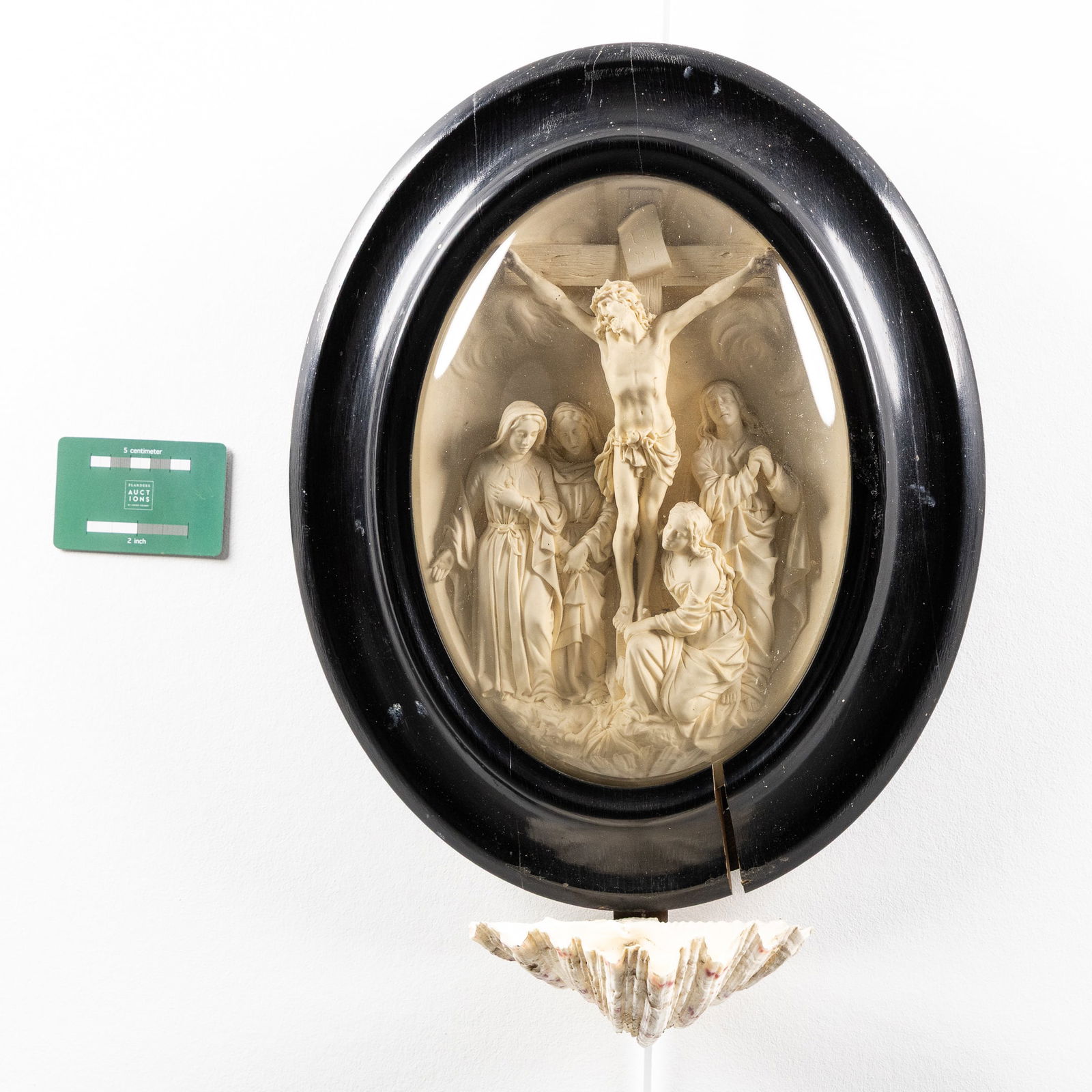 Three Large Oval Frames with Religious Scenes, Meerschaum or Pipe Clay. (1 of 5)