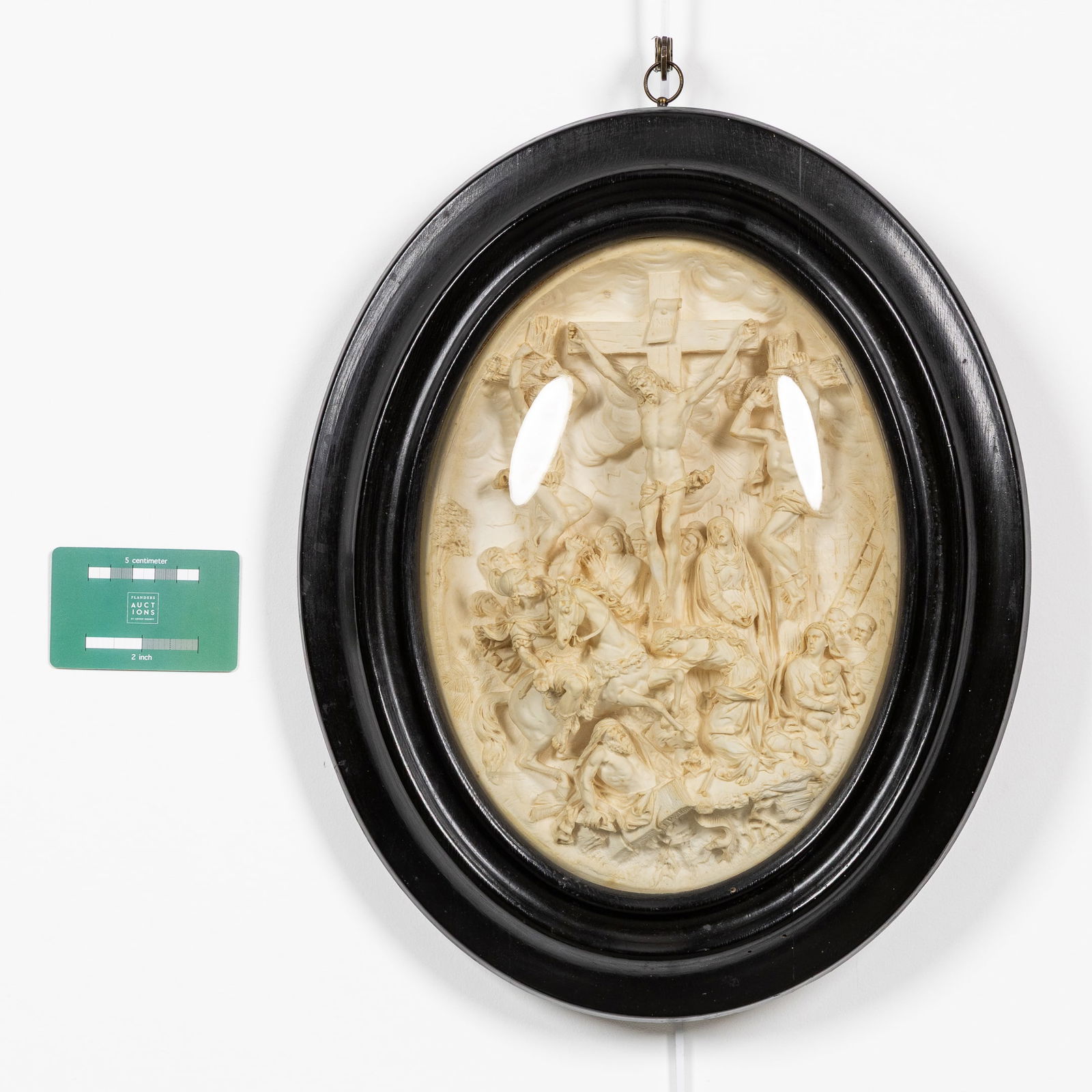 Three Large Oval Frames with Religious Scenes, Meerschaum or Pipe Clay. (1 of 5)