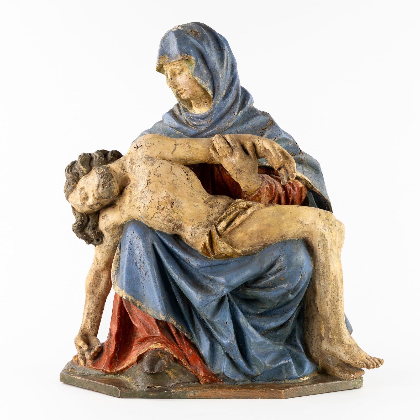 A Pieta, Sculptured and Polychrome Patinated Wood, 17th/18th C. (1 of 9)