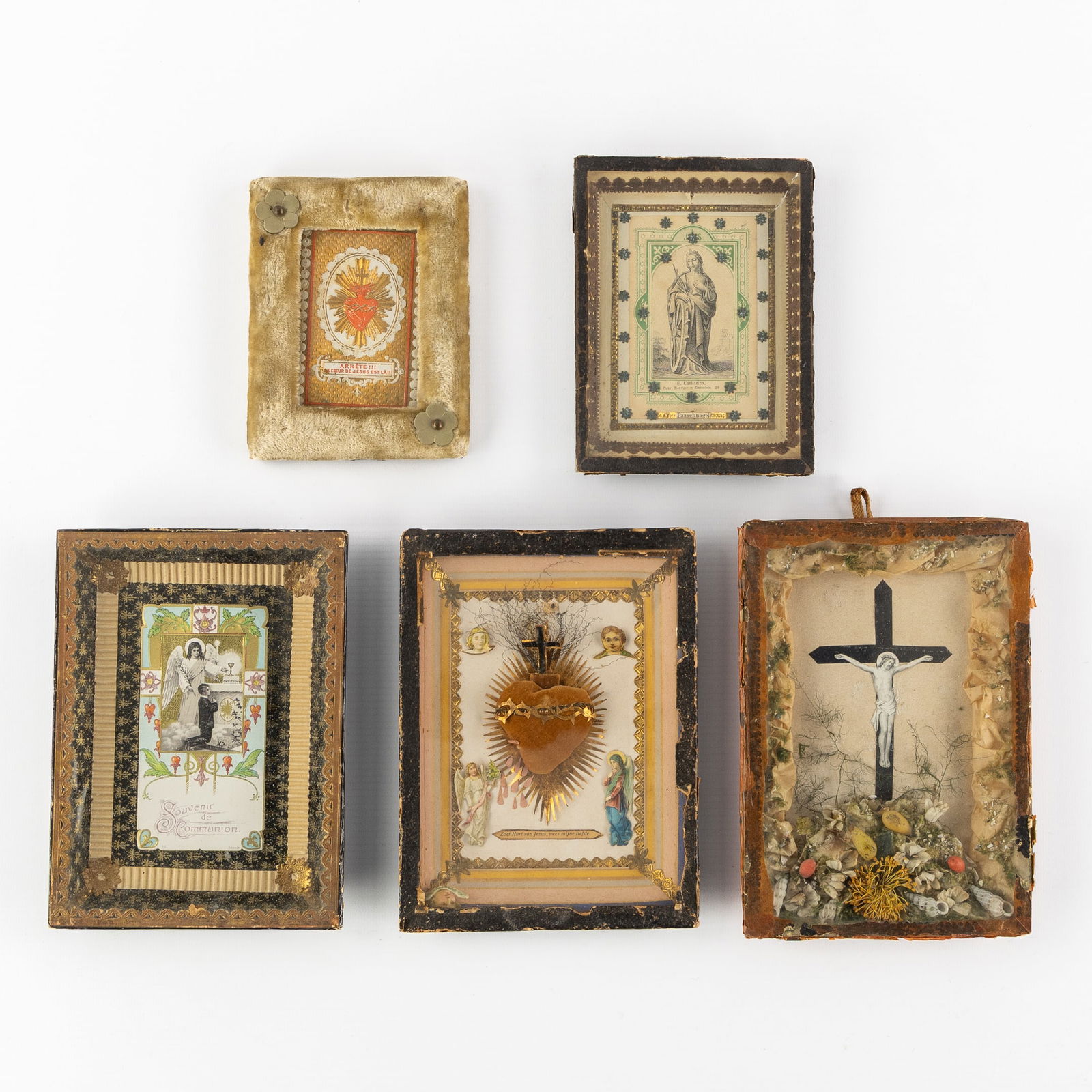 Five Religious and Reliquary Frames, with Folk Art and Ex Voto. (1 of 7)