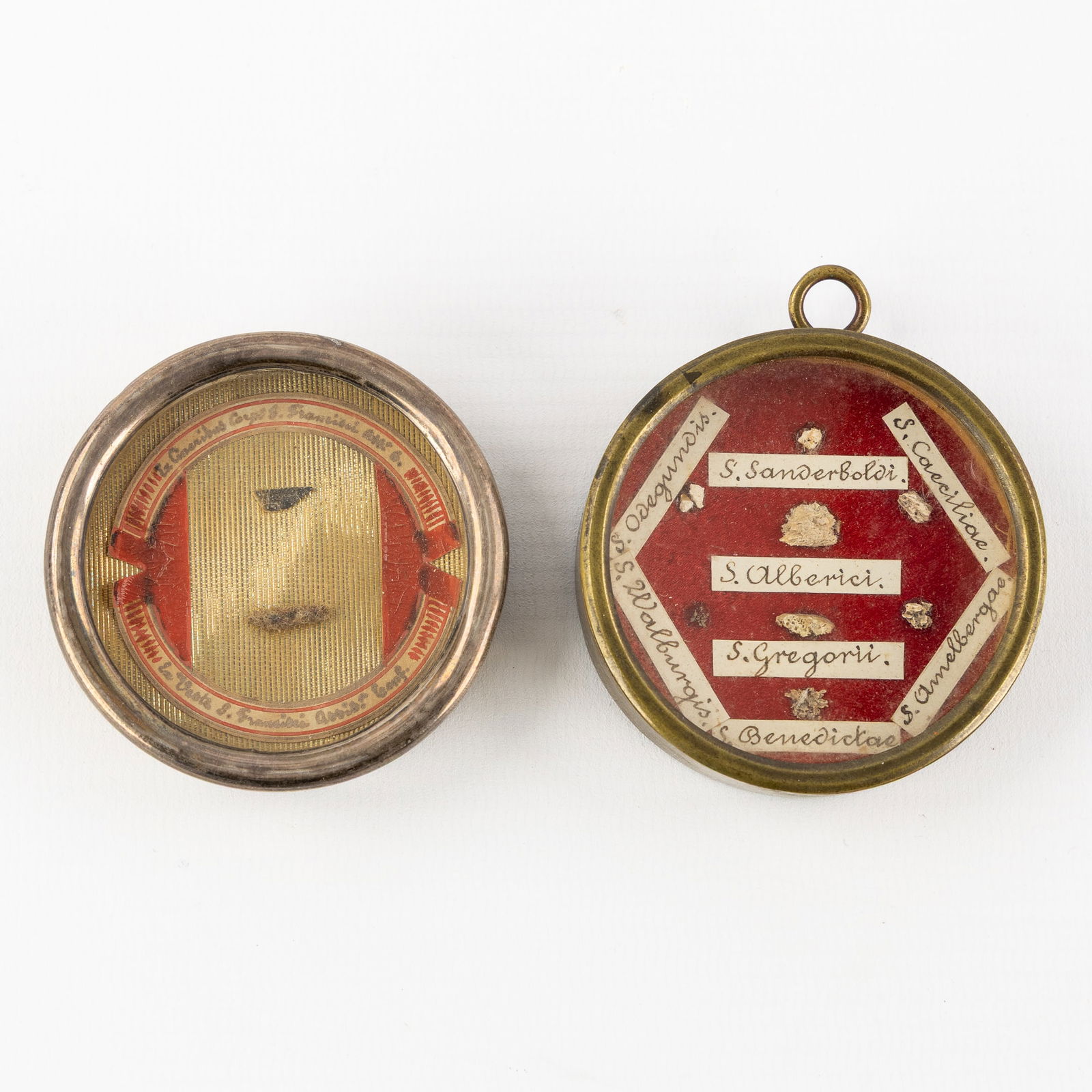 Two Sealed Multi Theca, with Relics for Saints, Including the COA. (1 of 3)