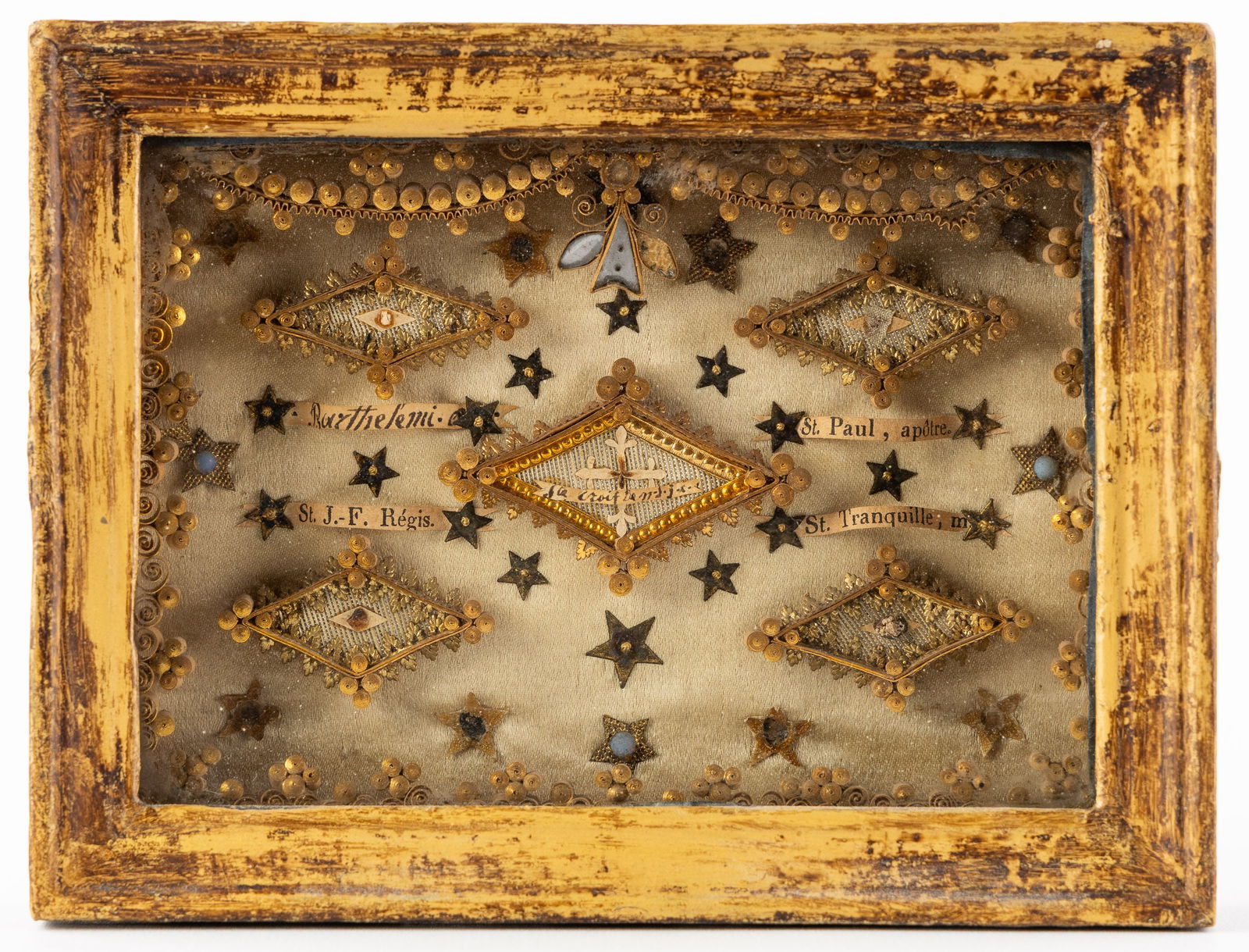 A Reliquary Frame with Five Relics for Saints, Martyrs, Apostles Paul and Bartholomew and the True (1 of 3)