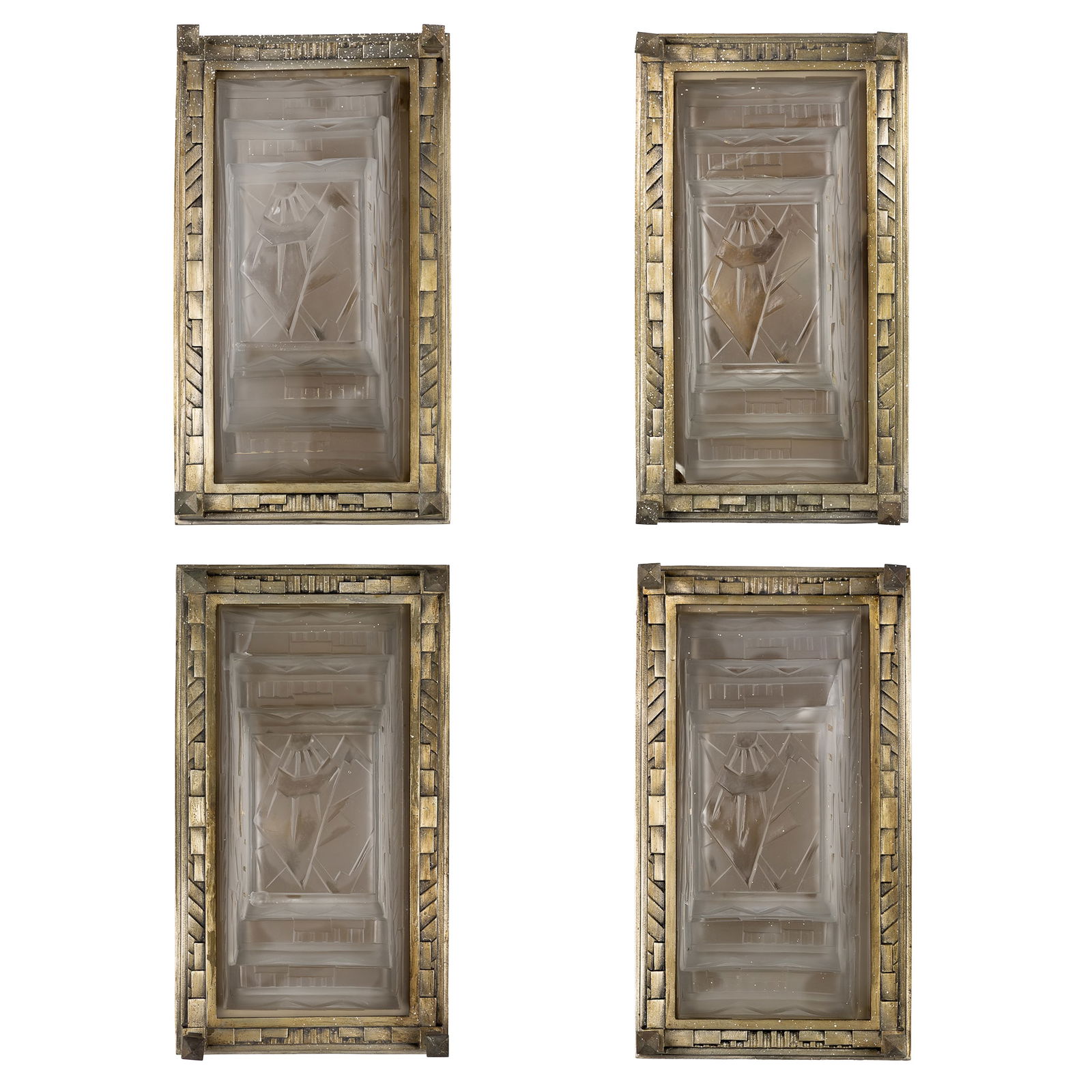 David Gueron Degué (1892-1950) (Attr.) 'Four Wall lamps', Art Deco. (1 of 14)